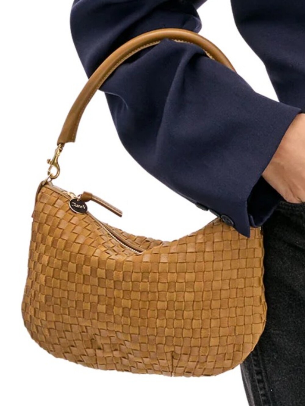 NEW CLARE V PETIT MOYEN - SEQUOIA WOVEN CHECKER LEATHER